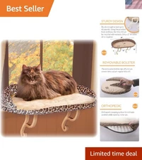 Bolster Kitty Sill Cat Window Perch Bed for Large Cats, Orthopedic Window Ham...