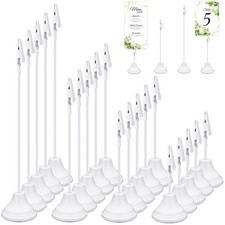 20 Pcs Table Number Holders 4/6/8/10 Inch Metal Place Card Holders with Allig...