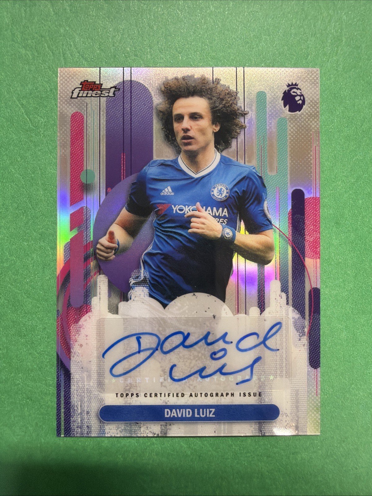 2026 Topps Finest Premier League David Luiz Auto Autograph refractor CHELSEA!
