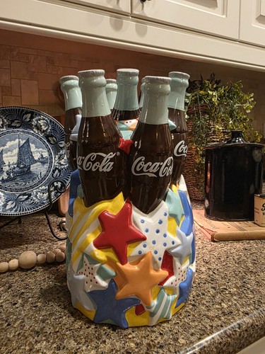 RARE VINTAGE Coca-Cola Gibson "In The Stars" Ceramic Cookie Jar 1990's