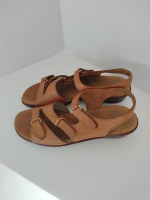 SAS Women s Tabby Slingback Leather Sandals Shoes Caramel Brown Sz 8.5 Slim