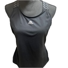 Adidas Women  s Black Tennis Top Y-Tank Sz Large Primegreen