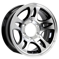 Aluminum Trailer Wheel 15x6 15 Inch T03 Black 6 Lug On 5.5 Inch Center Rim