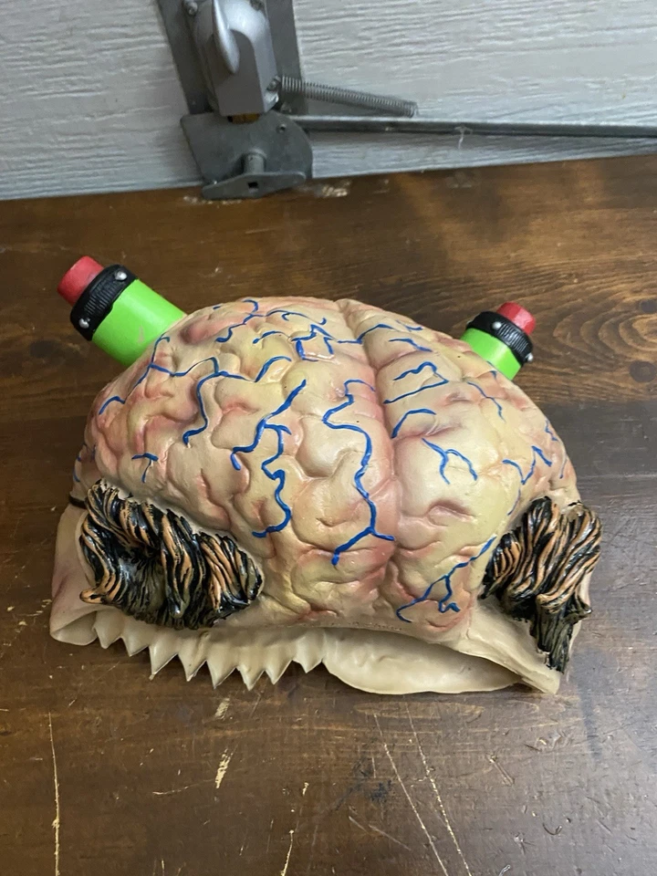 2005 Disguise Brains Steampunk Glasses Metal Teeth Electrodes Halloween Mask - Image 2 of 3