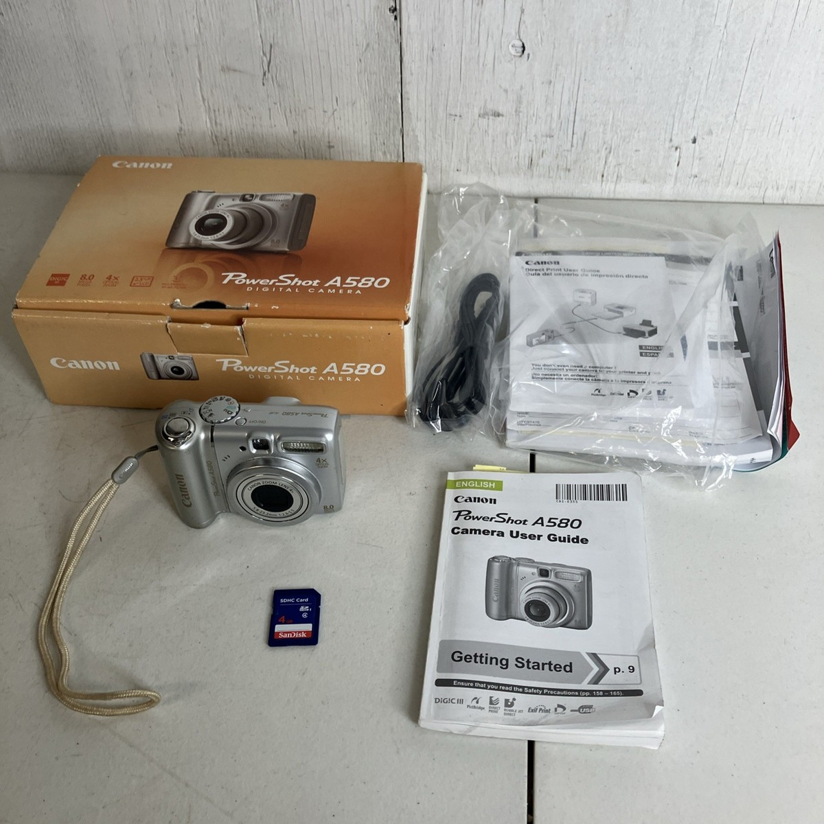 Canon PowerShot A580 8.0MP Digital Camera -with Accessories