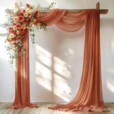 1 Panel Terracotta Arch Draping Fabric, 30 x 20FT, Sheer Backdrop, Decor