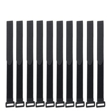 10 Pack 1x31 Inch Fastening Hook and Loop Cable Straps with Buckles for Cords