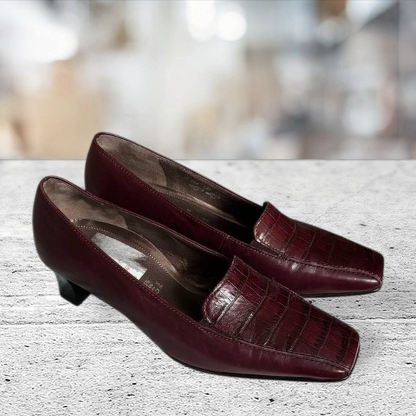 Women Gabor Heels Burgundy Leather 35.5