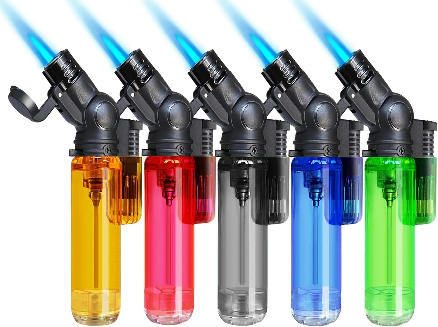 Mini Refillable Butane Lighters Single Jet Flame 45&deg; Rotat