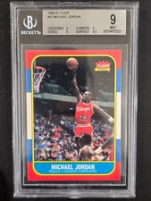 ? 1986 FLEER MICHAEL JORDAN ROOKIE RC CARD #57 MINT BGS 9 ?. rookie card picture