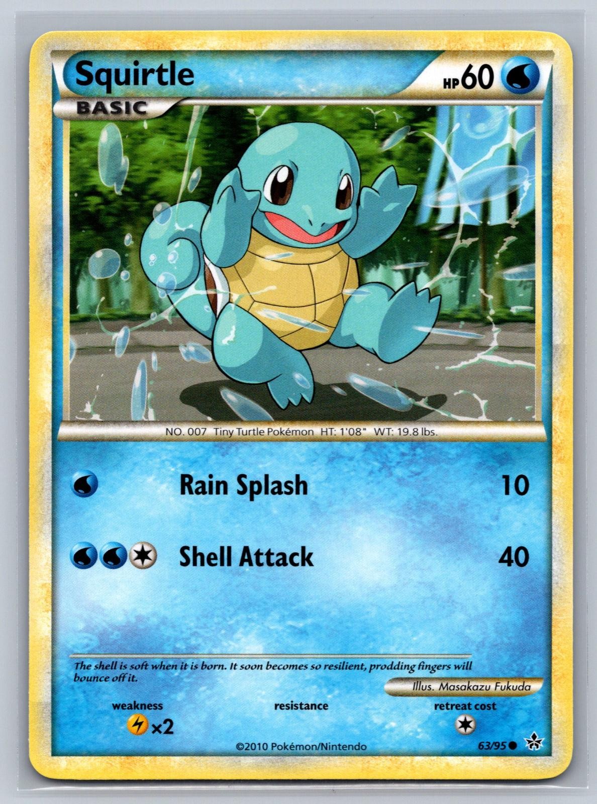 Squirtle 63/95 Common HGSS Unleashed Pokemon Near Mint