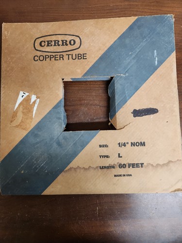 OPEN BOX Cerro 1/4" INCH Nominal BY ~55 FOOT TYPE L SOFT COPPER TUBING