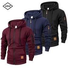 Men  s Zip-Up Hoodie Jacket Long Sleeve Slim Fit Casual Sweatshirt Shirt Top Tee