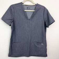Figs Women's Casma Three Pocket Scrub Uniform Top Size S Shirt Graphite Gray