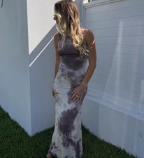 Dissh Tie Dye Maxi Dress Size M AU 10 / US 6 Coco Mauve Knit Stretch Shift Tube