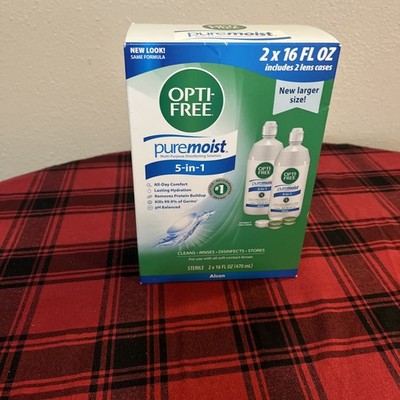 OPTI-FREE Puremoist 5-in-1 Multipurpose Disinfecting Solution 2x16 Fl Oz EXP3/28