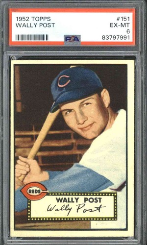 1952 Topps #151 Wally Post - PSA 6