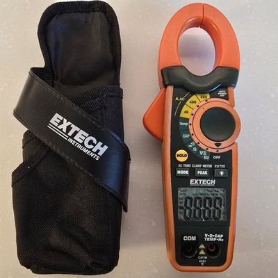 Extech EX720 True RMS AC Clamp Meter 800A - Never Used w/Cover