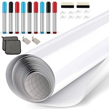 Whiteboard for Wall, 8 x 4 ft White Board Sticker, 96 x 48 inches Dry Erase