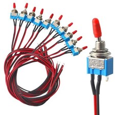 10Pcs Professional Car Mini Toggle Switch with Pre-Wired, ON-Off 2 Position 3 Pi