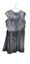 Mossimo Women's XL Dress Knee Length Cap Sleeve Striped Round Neck Zip (HOME86)