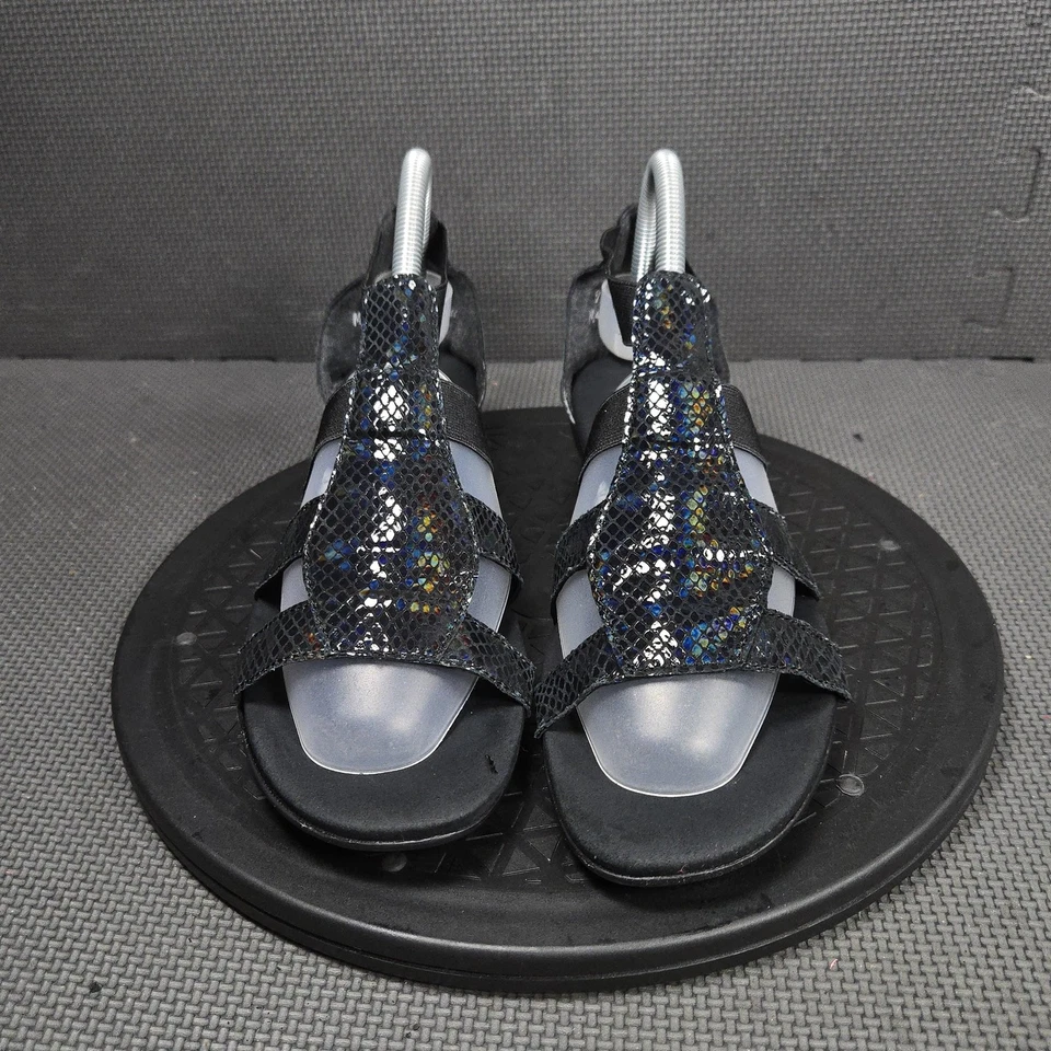 Sandalias Munro Americanas para Mujer Talla 9.5 M Negras con Tirantes Cuña EE. UU. 6658 Foto 2 de 4