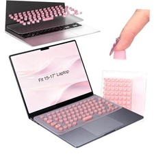 Keyboard Cover for Long Nails,119 Pcs Raised Keyboard Stickers 17-17.3" Pink