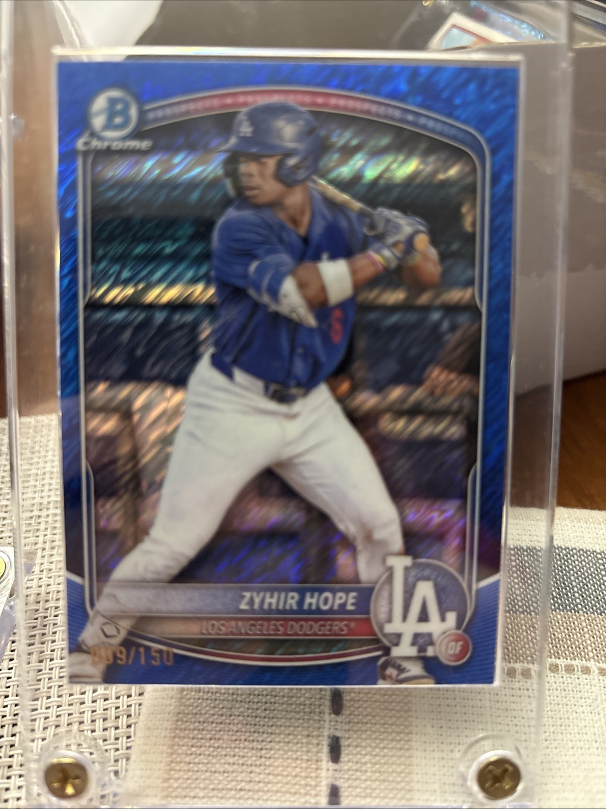 2025 Bowman - Chrome Prospects Zyhir Hope #BCP-2 Blue Refractor /150 (RC)