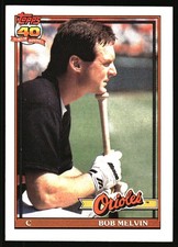 1991 Topps Baseball Bob Melvin #249 Baltimore Orioles