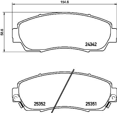 Bremsbelagsatz, Scheibenbremse FüR Bremsanlage Vorderachse Brembo P 28 068-image
