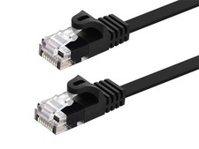 Cat5e Ethernet Patch Cable RJ45 FlatStranded 350Mhz UTP Copper 30AWG 10ft Black