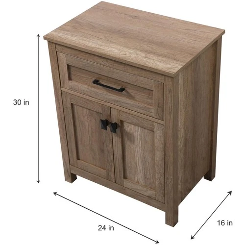 Elegant Lighting SC012430NT Adian Natural Oak Bathroom Storage Cabinet - Picture 8 of 11