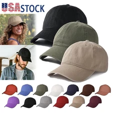 Solid Plain Baseball Cap Trucker Camo Blank Hat Ball Men Women Adjustable