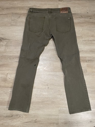 Volcom Jeans Men Sz 34 Green Vorta Slim Straight Denim Casual Stretch Street - Picture 2 of 8