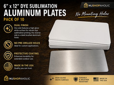 10 Pieces 6x12 Gloss White Aluminum License Plate Sublimation Blanks No Holes