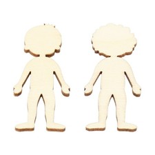 50 Pcs Wooden Person Cutouts 1.89 Inch People Figure Unfinished Wood Cutouts Kit