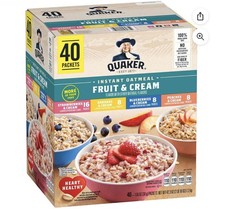 Quaker Instant Oatmeal Fruit & Cream, Variety...