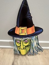 Vintage 1973 Beistle Witch Halloween Wall Decor Cutout Decoration Made in USA