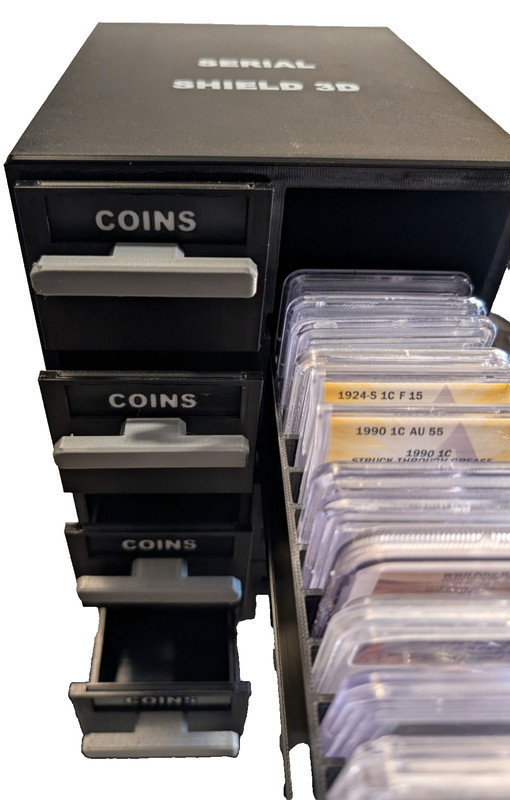 Serial Shield 3D™ Coin Capsule & Graded Slab Storage System 40 Capsules 14 Slabs
