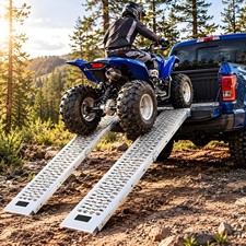 2pcs 76" x9" Aluminum Arched Motorcycle Truck Lawn Folding Loading Ramps ATV/UTV