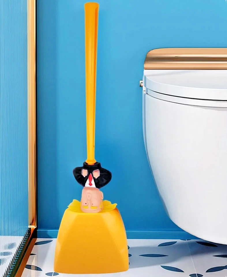 Trump Toilet Brush Novelty Creative FunToy Toilet Brush Holder Bathroom Tool Set - Image 2 of 4