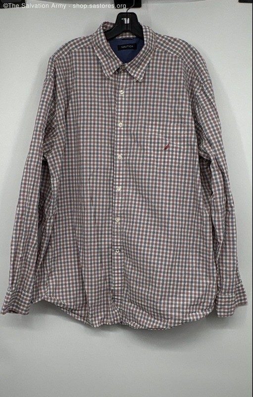Nautica Men's Multicolor Cotton Plaid Long Sleeve Button-Up Shirt Size 2XL