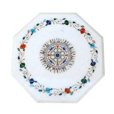 Buy Marble Table Top Antique Semi Precious Inlaid Gemstone Work Home Decorative