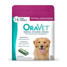 ORAVET Dental Chews for Dogs, Oral Care and Hygiene Chews Large Dogs, Over 50 l