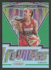 2021 PANINI PRIZM WNBA CHENNEDY CARTER 6 FEARLESS PRIZMS GREEN ATLANTA DREAM