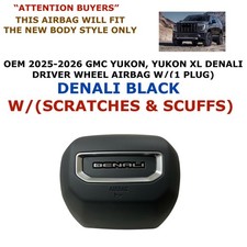 2025-2026 Gmc Yukon Denali Driver Wheel Airbag Black W1 Plug 2025-2026 Gmc Yukon Denali Driver Wheel Airbag Black W1 Plug