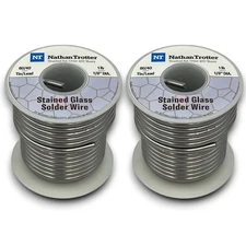 2 PACK--Nathan Trotter 60/40 Solder 1lb.Spool for Glass Projects & Other Crafts