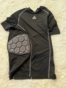 Adidas Medium Men’s Black Compression Padded Shirt Side Back Shoulder Protection
