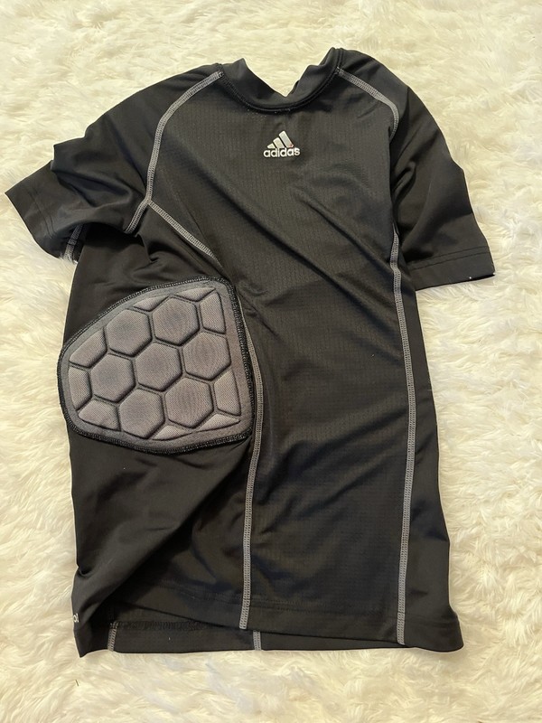 Adidas Medium Men’s Black Compression Padded Shirt Side Back Shoulder Protection