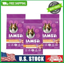 3 Bag Iams Proactive Health Healthy W Real Chicken Dry Senior Dog Food, 7 Lb Bag